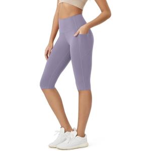 image:imageODODOS Buttery Soft Lounge Yoga Capris with Pockets for Women 14  19  21 High Waist Capri LeggingsLilac Smoke