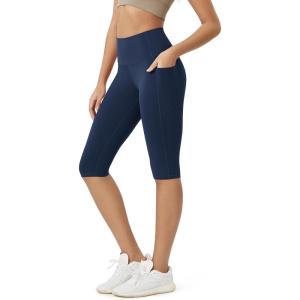 image:imageODODOS Buttery Soft Lounge Yoga Capris with Pockets for Women 14  19  21 High Waist Capri LeggingsNavy