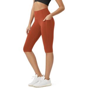 image:imageODODOS Buttery Soft Lounge Yoga Capris with Pockets for Women 14  19  21 High Waist Capri LeggingsOrange Rust