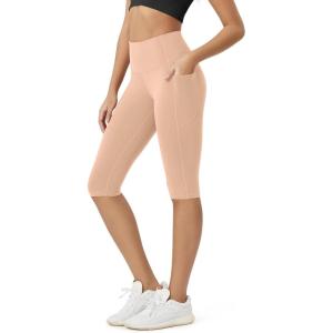 image:imageODODOS Buttery Soft Lounge Yoga Capris with Pockets for Women 14  19  21 High Waist Capri LeggingsPeach