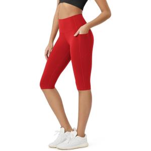 image:imageODODOS Buttery Soft Lounge Yoga Capris with Pockets for Women 14  19  21 High Waist Capri LeggingsRed