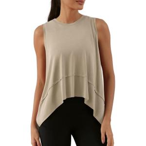 image:imageODODOS Modal Soft Sleeveless Crop Top for Women Athletic Tee Gym Workout Cropped Yoga TankAbalonewashed Long