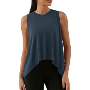 image:imageODODOS Modal Soft Sleeveless Crop Top for Women Athletic Tee Gym Workout Cropped Yoga TankDeep Tealwashed Long