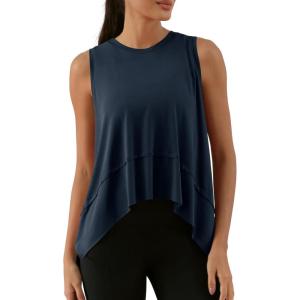 image:imageODODOS Modal Soft Sleeveless Crop Top for Women Athletic Tee Gym Workout Cropped Yoga TankMidnight Long