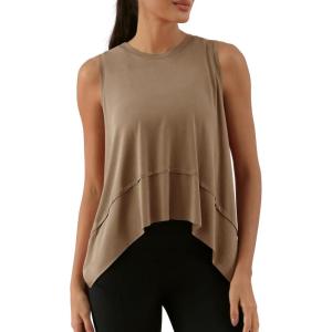 image:imageODODOS Modal Soft Sleeveless Crop Top for Women Athletic Tee Gym Workout Cropped Yoga TankPeanut Long
