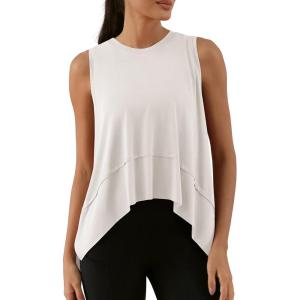 image:imageODODOS Modal Soft Sleeveless Crop Top for Women Athletic Tee Gym Workout Cropped Yoga TankWhitewashed Long