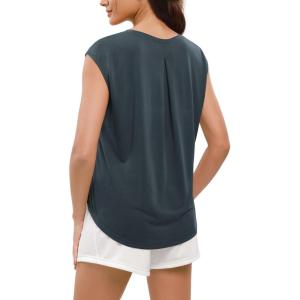 image:imageODODOS Modal Soft Sleeveless Shirts for Women Crew Neck Yoga Tee Summer Flowy Workout Tank TopsDeep Teal