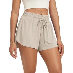 image:imageODODOS Womens Goodnight Sleep Shorts Drawstring Relaxed Fit Lounge amp Sleepwear Soft Natural Wood Pulp BlendBeige