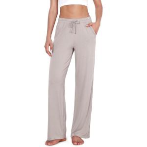 image:imageODODOS Womens Lounge Pants with Pockets Drawstring Lightweight Loose Comfy Casual Pajama Pants2830 InseamLight Beige