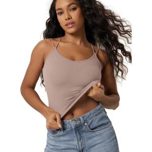 image:imageODODOS Womens Seamless Crop Tank Top  Double Strap RibKnit Soft Lightweight Camisole for Yoga Workout amp Everyday WearSphinx