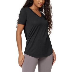 image:imageODODOS Womens Short Sleeve Tunic Top  Ultralight Soft Breathable Side Slit Basic Tee Yoga Workout TShirtBlack