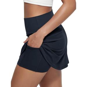 image:imageODODOS Womenss High Waist Tennis Skirts Cloud Feeling Builtin Shorts Athletic Golf Casual Skorts with PocketsDeep Navy