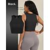 image:imageODODOS 3Pack Seamless Crop Tank for Women Ribbed Soft High Neck Cropped TopsBlackblackblack