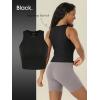 image:imageODODOS 3Pack Seamless Crop Tank for Women Ribbed Soft High Neck Cropped TopsBlackblackblack