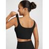 image:imageODODOS 3Pack Seamless Square Neck Crop Tank for Women Ribbed Knit Soft Low Back Cropped TopsBlacknavyblue
