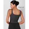 image:imageODODOS 3Pack Seamless Square Neck Crop Tank for Women Ribbed Knit Soft Low Back Cropped TopsBlackwhitecharcoal