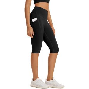 image:imageODODOS High Waist Workout Capris with Pockets for Women 14  19 Tummy Control Yoga Capri LeggingsBlack