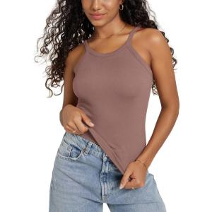 image:imageODODOS Womens Seamless Cami Top  Ultra Soft RibKnit Lightweight SlimFit Scoop Neck Low Back TankClove