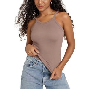 image:imageODODOS Womens Seamless Cami Top  Ultra Soft RibKnit Lightweight SlimFit Scoop Neck Low Back TankSphinx