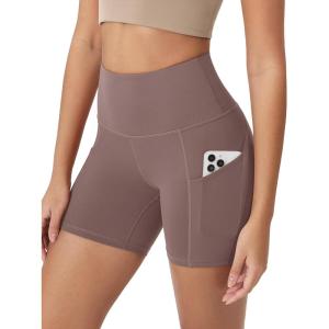 image:imageODODOS Womens Tummy Control Biker Shorts 20 with Pockets High Waist Athletic Workout Yoga Shorts35 5 8  10 InseamPurple Taupe