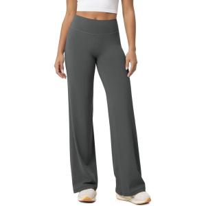 image:imageODODOS Hidden Scrunch Butt Lifting Straight Leg Leggings for Women  No Front Seam High Waist Yoga Pants 31 InseamCharcoal