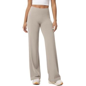 image:imageODODOS Hidden Scrunch Butt Lifting Straight Leg Leggings for Women  No Front Seam High Waist Yoga Pants 31 InseamDark Beige