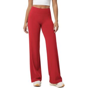 image:imageODODOS Hidden Scrunch Butt Lifting Straight Leg Leggings for Women  No Front Seam High Waist Yoga Pants 31 InseamRed