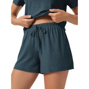 image:imageODODOS Womens Essential Lounge Shorts Ultra Soft odSTRATUM Tech Lightweight Breathable Drawstring Sleepwear Pajama BottomsNavy Heather