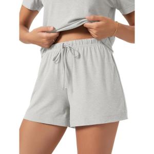 image:imageODODOS Womens Essential Lounge Shorts Ultra Soft odSTRATUM Tech Lightweight Breathable Drawstring Sleepwear Pajama BottomsSalt Heather