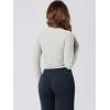 image:imageODODOS Womens Waist Tie Wrap Top  Ultra Soft odSTRATUM Tech UPF 50 Long Sleeve Cropped Ballet Yoga Shirt with ThumbholesSalt Heather