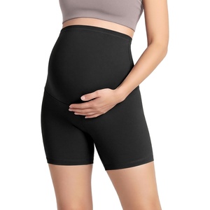 image:imageODODOS Womens Maternity Biker Shorts 5  Buttery Soft Over The Belly Pregnancy Lounge Yoga ShortsBlack