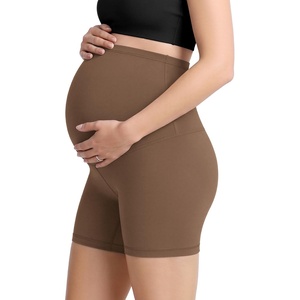 image:imageODODOS Womens Maternity Biker Shorts 5  Buttery Soft Over The Belly Pregnancy Lounge Yoga ShortsBrunette