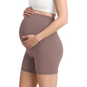 image:imageODODOS Womens Maternity Biker Shorts 5  Buttery Soft Over The Belly Pregnancy Lounge Yoga ShortsPurple Taupe