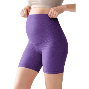 image:imageODODOS Womens Maternity Biker Shorts 5  Buttery Soft Over The Belly Pregnancy Lounge Yoga ShortsUltra Violet Heather