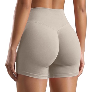 image:imageODODOS Womens Hidden Scrunch Butt Lifting Shorts 5  7 Inseam  No Front Seam High Waist Booty Sculpting Yoga Biker ShortsDark Beige