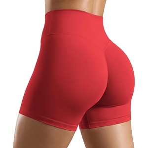 image:imageODODOS Womens Hidden Scrunch Butt Lifting Shorts 5  7 Inseam  No Front Seam High Waist Booty Sculpting Yoga Biker ShortsRed