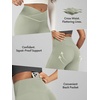 image:imageODODOS Crossover Flare Leggings for Women Wide Leg Lounge Casual Bootcut VShaped Yoga Pants with Back PocketLime Stone