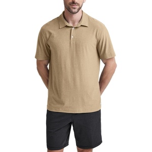 image:imageODODOS Mens Performance Polo  odSTRATUM Tech Short Sleeve Golf TShirts Ultra Soft Moisture Wicking UPF 50 Casual TopsKhaki Heather
