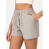 image:imageODODOS Stretch Woven Athletic Shorts for Women High Waist Summer Lightweight Casual Shorts with PocketsLight Gray