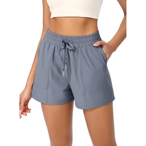 image:imageODODOS Stretch Woven Athletic Shorts for Women High Waist Summer Lightweight Casual Shorts with PocketsBlue