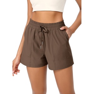 image:imageODODOS Stretch Woven Athletic Shorts for Women High Waist Summer Lightweight Casual Shorts with PocketsCoffee