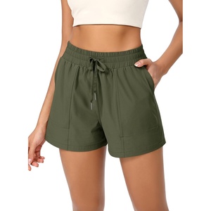 image:imageODODOS Stretch Woven Athletic Shorts for Women High Waist Summer Lightweight Casual Shorts with PocketsOlive Green