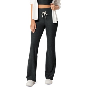 image:imageODODOS Womens Drawstring Tie Flared Pants High Waist Bootcut Workout Yoga Pants  30  32 InseamBlack Heather