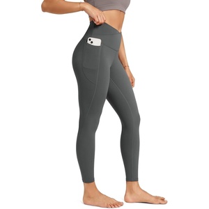 image:imageODODOS Womens Crossover Leggings with StayPut Pocket 25  28 Buttery Soft V High Waist Lounge Yoga PantsCharcoal