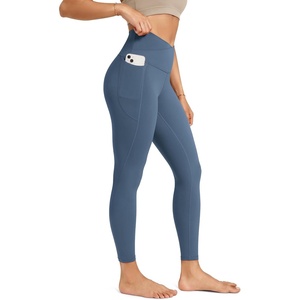 image:imageODODOS Womens Crossover Leggings with StayPut Pocket 25  28 Buttery Soft V High Waist Lounge Yoga PantsInk Blue