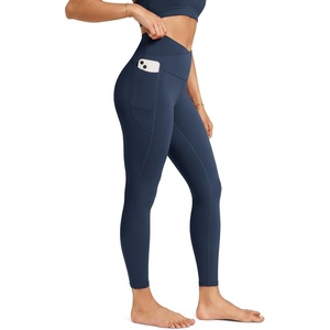 image:imageODODOS Womens Crossover Leggings with StayPut Pocket 25  28 Buttery Soft V High Waist Lounge Yoga PantsNavy
