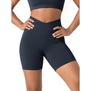 image:imageODODOS Womens Crossover Yoga Shorts with Back Pocket 6  8 V High Wasit Lounge Biker ShortsDeep Navy