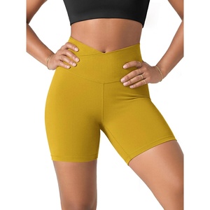 image:imageODODOS Womens Crossover Yoga Shorts with Back Pocket 6  8 V High Wasit Lounge Biker ShortsMango Mint