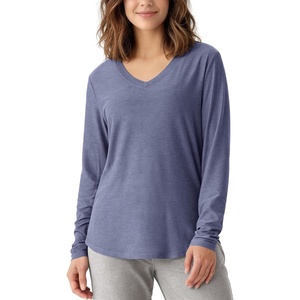 image:imageODODOS Womens Long Sleeve Performance VNeck Tunic Tops Ultra Soft odSTRATUM Tech Tee Side Slit Relaxed TShirtsCosmic Heather