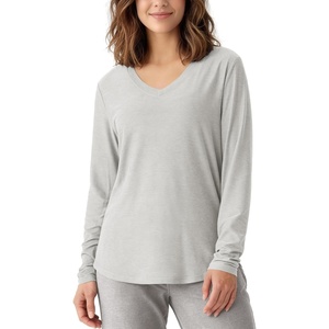 image:imageODODOS Womens Long Sleeve Performance VNeck Tunic Tops Ultra Soft odSTRATUM Tech Tee Side Slit Relaxed TShirtsSalt Heather